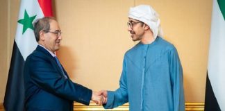 الوزير المقداد يبحث مع نظيره الإماراتي الأوضاع الإقليمية والدولية