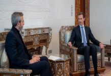 الرئيس الأسد يلتقي باقري كني والحديث يدور حول العلاقات الثنائية والتطورات في الأراضي الفلسطينية المحتلة